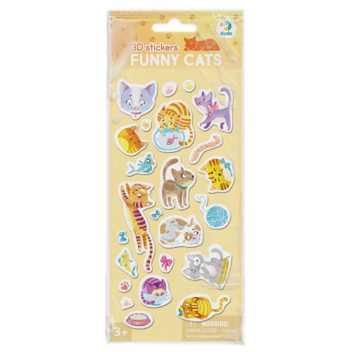 Outdoor game 3D stickers Funny cats